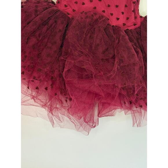 Bums and Roses Red Heart Tulle Valentine's Tutu Girls 5-6 NWOT - Picture 3 of 5